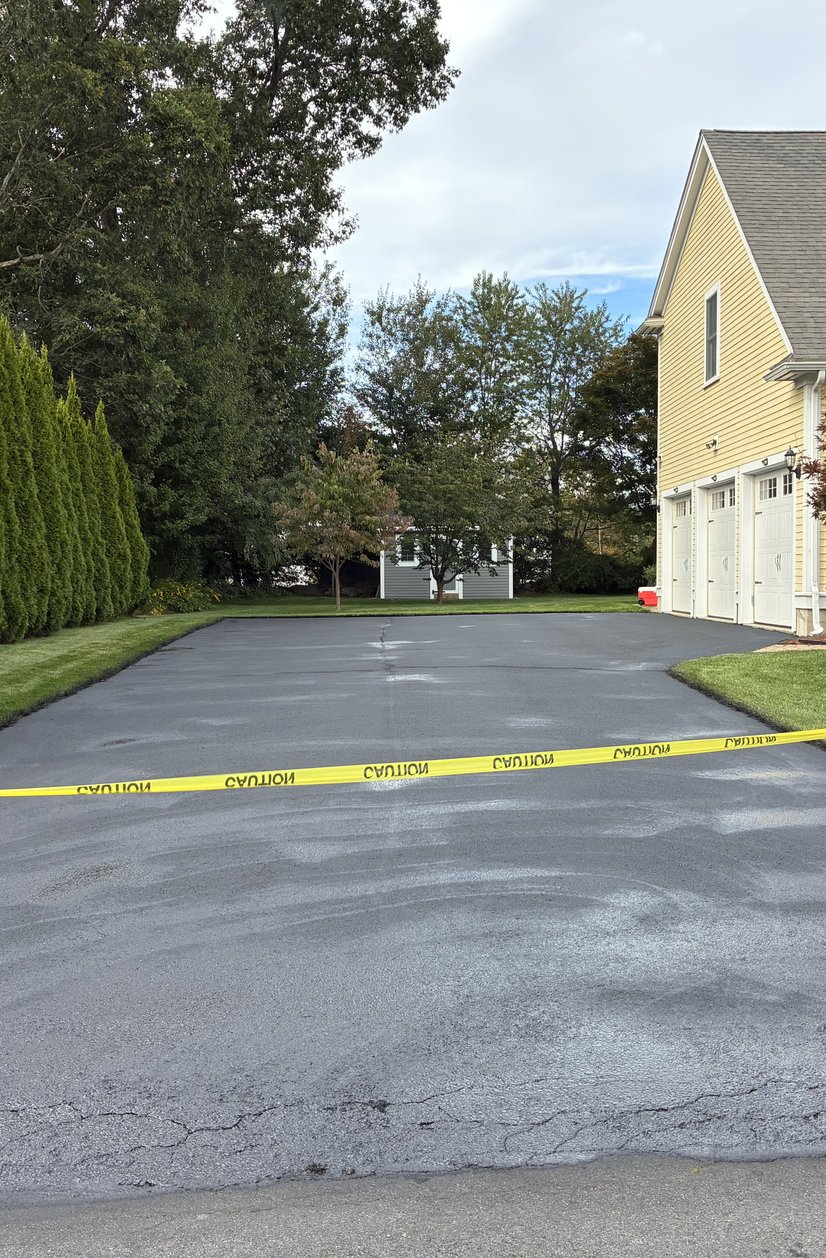large driveway at colonial home