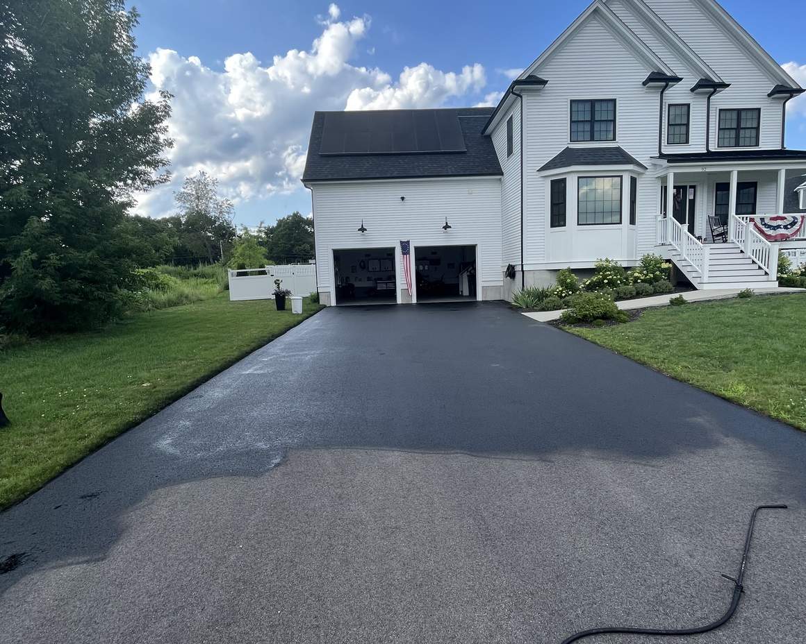 Asphalt driveway at a Milton, MA home